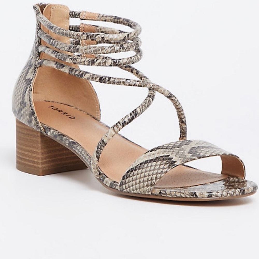 Torrid faux leather snakeskin sandal, size 10.5w